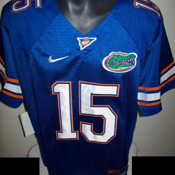 FLORIDA GATORS #15 TEBOW Sewn Jersey  BLUE  Small Medium - Picture 1 of 3